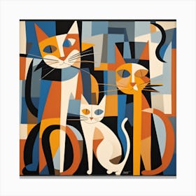 A Playful Scene Of Cats At Play Portrayed Canvas Print