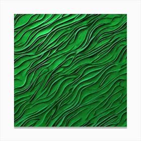 Green Wavy Texture Canvas Print