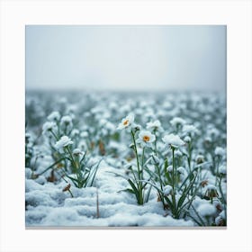 Snowy Daffodils Leinwandbilder