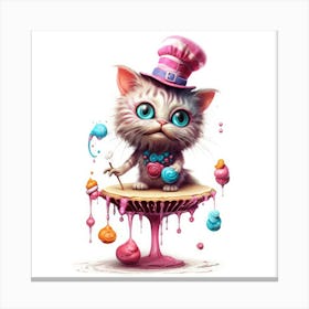 Lollipop Cat Canvas Print