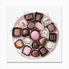 Chocolates On A Plate 18 Canvas Print