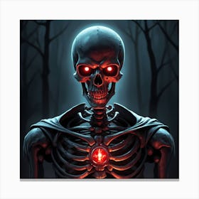 Creepy Skeleton Canvas Print