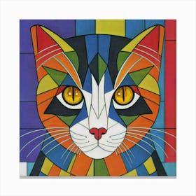 Mosaic Cat Canvas Print