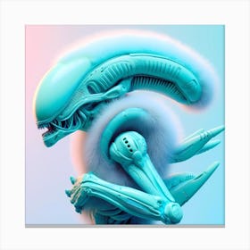 Alien Portrait Turquoise 10 Canvas Print
