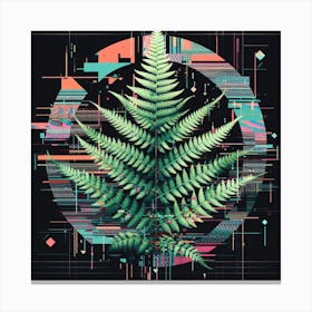 Glitch fern, Glitch art 1 Canvas Print