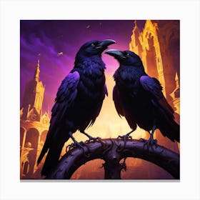 Two Ravens Canvas Print