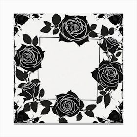 Black Roses Frame 2 Canvas Print