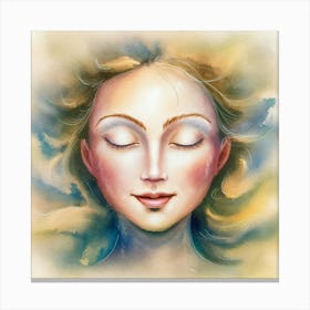 Of A Woman With Closed Eyes Canvas Print