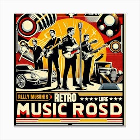 Retro Music Road Canvas Print