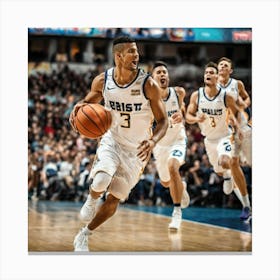 Basketball Player Dribbling 3 Canvas Print