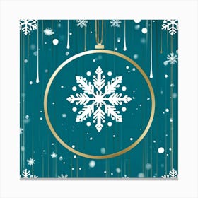 Abstract Illustration Of A Glistening Snowflake Ornament White With Hints Of Silver And Gold Suspe Canvas Print