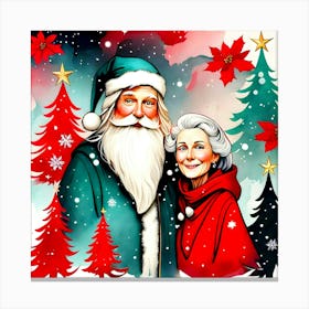 Santa And His Wife Canvas Print