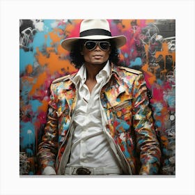 Michael Jackson Graffiti Canvas Print
