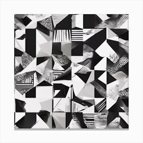 Abstract Geometric Patterns In Monochrome 4 Canvas Print