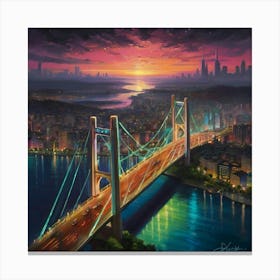 Default Envision A Luminous Ethereal Bridge Arcing Over A Sere 1 Canvas Print