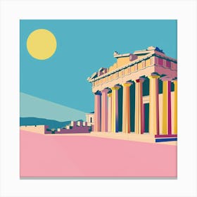 A Temple Of Olympian Zeus In Athens Minimal Illu 1720009190 1 Canvas Print