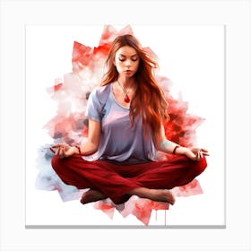 Watercolor Yoga 5 Canvas Print