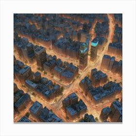 Aerial View Of New York City Art Print Canvas Print