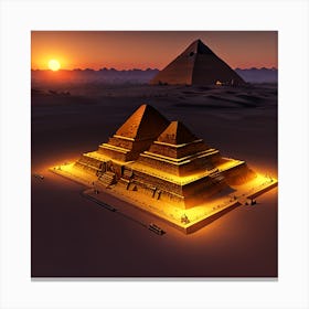 Gothic Ancient Egyptian 3 Pyramids During Sunset 8k Resolution Gothic Style Expressionism Masterpiece Monochromatic Tetredic Ornate Colors Unreal Engine 5 Cinema E0381eac 47da 4d66 85dc 95f0882763fd Canvas Print