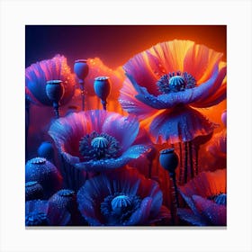 Poppies In The Night Canvas Print