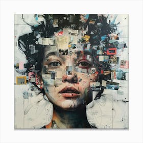 Collage Womans Face Art Design Canvas Print