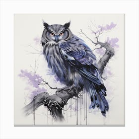 Owl On A Branch Canvas Print