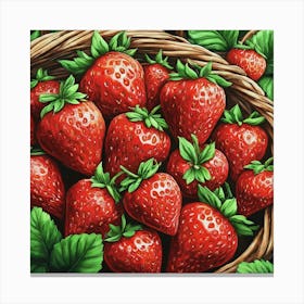 Strawberries In A Basket 2 Canvas Print