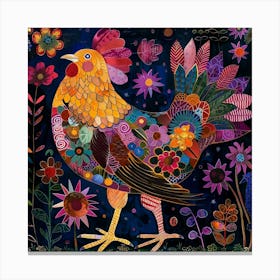 Patchwork Quilted Chicken Canvas Print