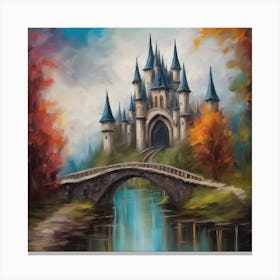 fantasy castle with gothic spires photoreal by realfnx Canvas Print