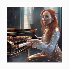 Tori Amos with a liquid Canvas Print