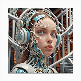 Cyborg Girl 1 Canvas Print