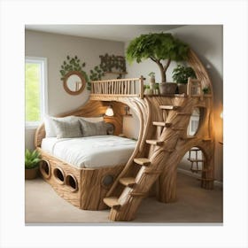 Tree House Bedroom Canvas Print