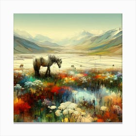 Horse In The Meadow Canvas Print