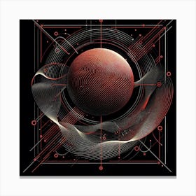 amoled line , Black and Red , black background Canvas Print
