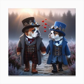 Steampunk Couple Valentines Canvas Print