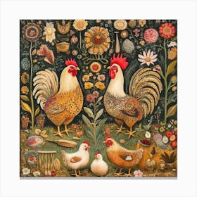 Roosters 1 Canvas Print