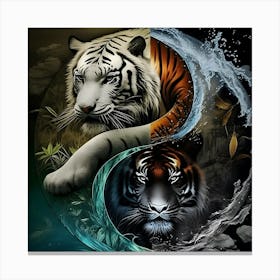 Yin Yang Tiger Canvas Print