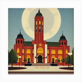 Illustration Of A Church Canvas Print