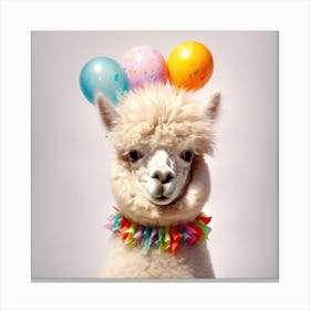 Birthday Llama Canvas Print