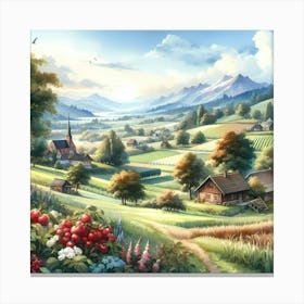 Swiss Countryside Canvas Print