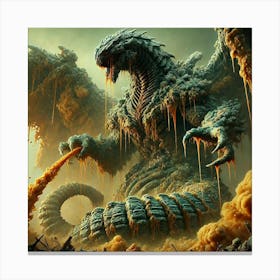 A Towering, Serpentine Kaiju Named Aphraxis, The A Canvas Print