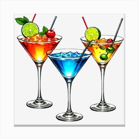 Three Cocktail Glasses Canvas Print