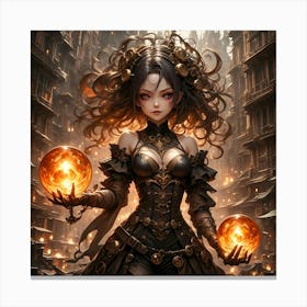 Anime Steampunk Sexy Gorgeous Witch Battleground #2 Canvas Print