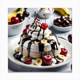 Sweet Treats Banana Split Cake Canvas Print