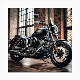 Black Motorcycle Canvas Print