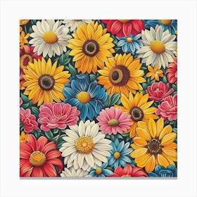 Floral Seamless Pattern Canvas Print