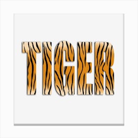 Tiger Text Skin Pattern Animal Canvas Print