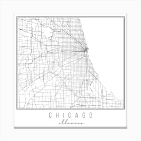 Chicago Illinois Street Map Canvas Print
