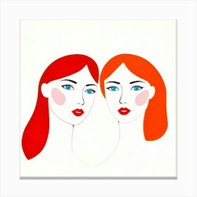 Two Women With Red Hair 1 Canvas Print