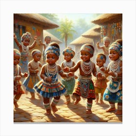 African Children Dancing 1 Canvas Print